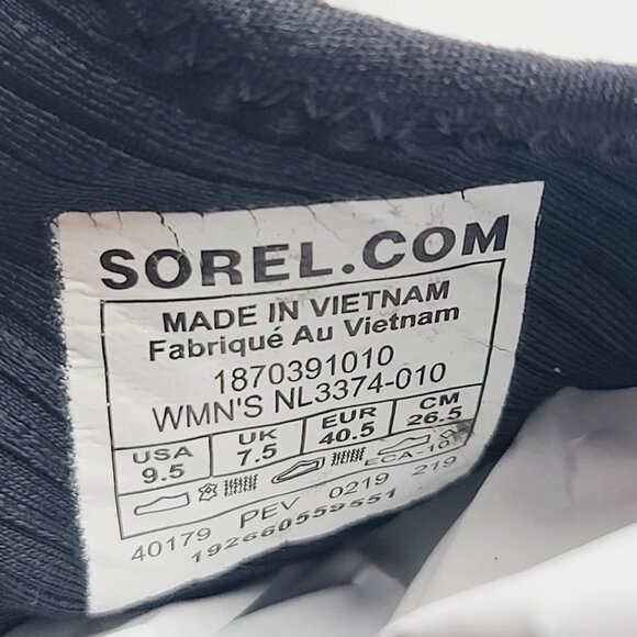 Sorel Women's Black Kinetic Sneak Slip-On High-Top Sneaker Shoes Size US 9.5 - Picture 10 of 11